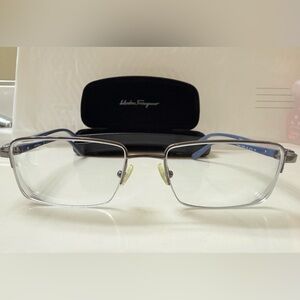 Salvatore Ferragamo SF2520A Titanium Glasses Gunmetal Blue Men's